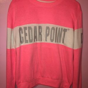 Pink Cedar Point Crewneck.